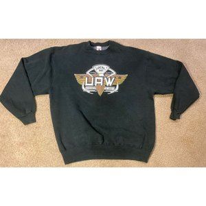 Vintage Local 307 UAW Black Crewneck Sweatshirt Size XXL Fruit Of The Loom USA